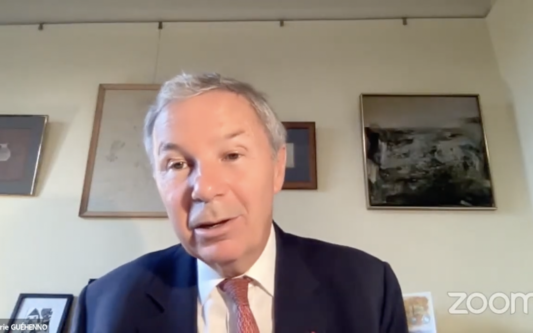 Webinar with Jean-Marie GUÉHENNO “The United Nations and the evolution of conflicts”