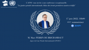 La justice pénale internationale: bilan des 30 premières années et défis / M. Marc Perrin de Brichambaut