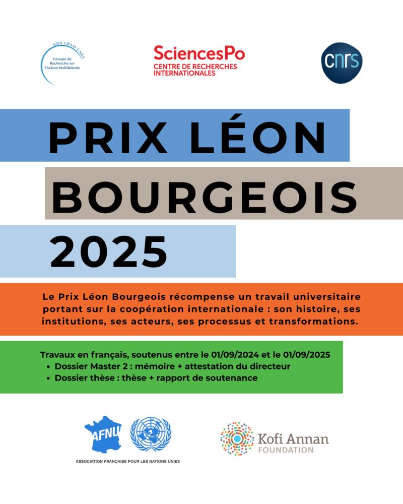 Prix Léon Bourgeois / AFNU / Fondation Kofi Annan 2025