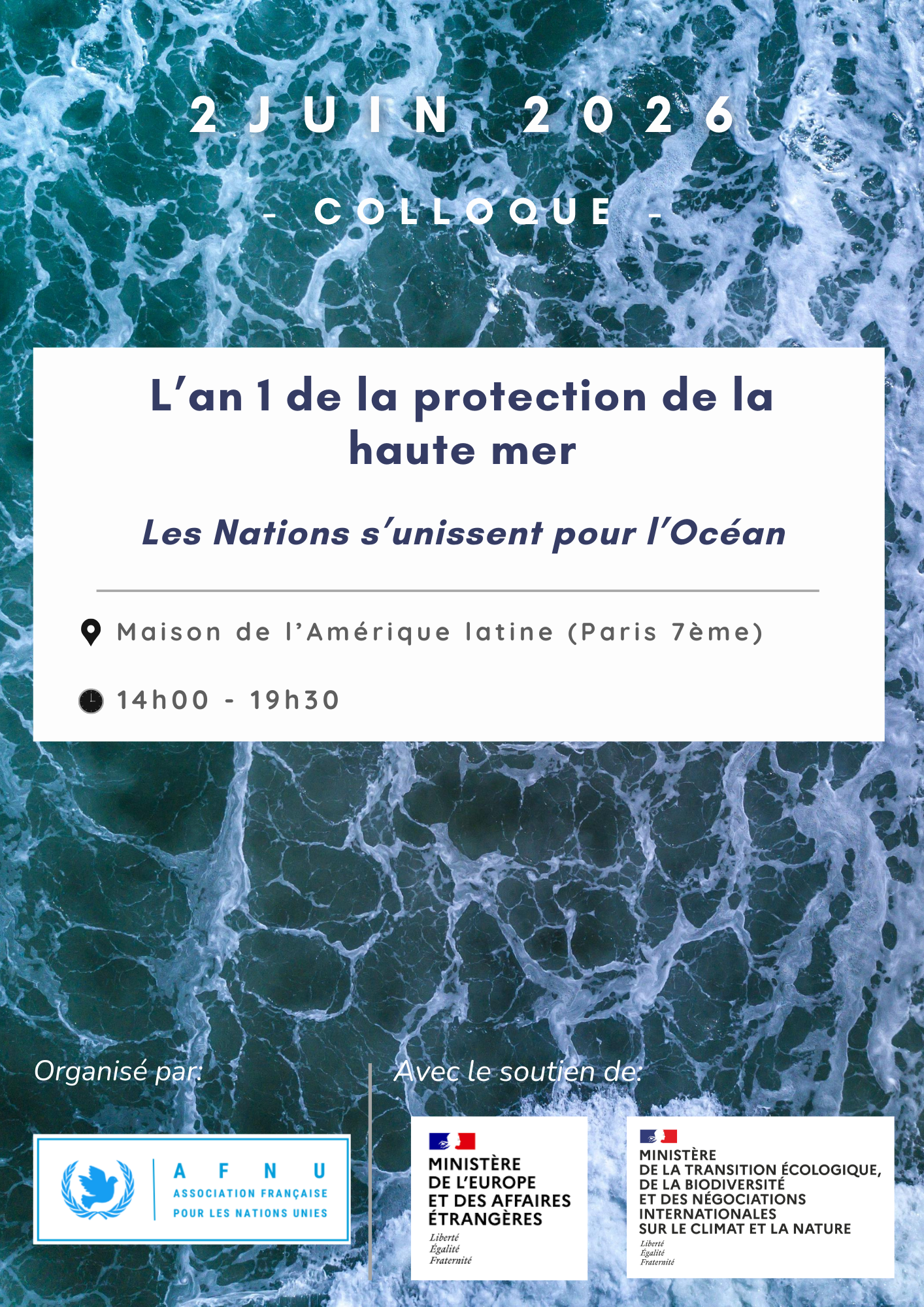 Colloque « L’an 1 de la protection de la haute mer. Les Nations s’unissent pour l’Océan » – Communiqué