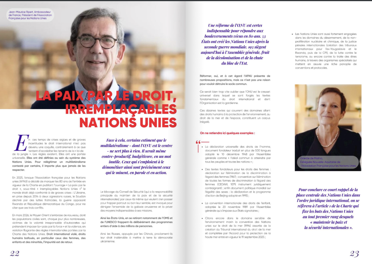L’AFNU dans le nouveau numéro de la Revue des Libertés fondamentales